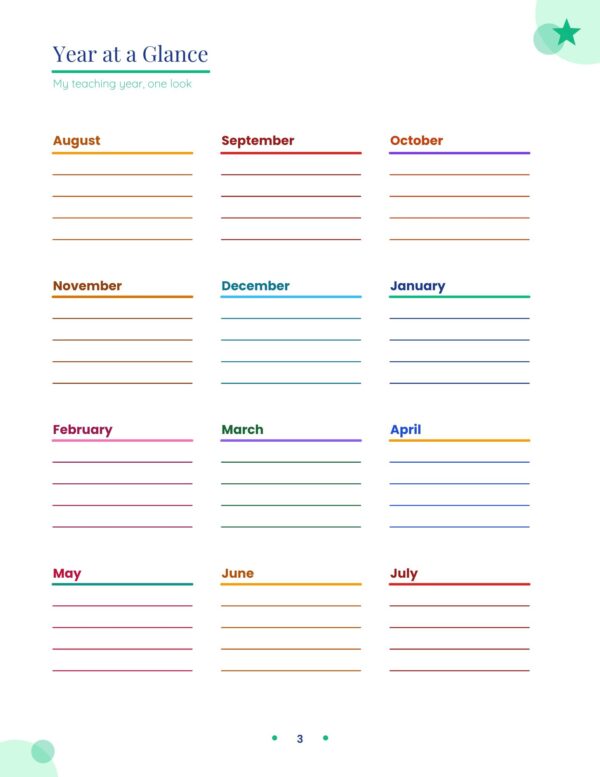 3 Teacher Planner