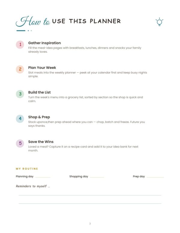 3 New Meal Planner