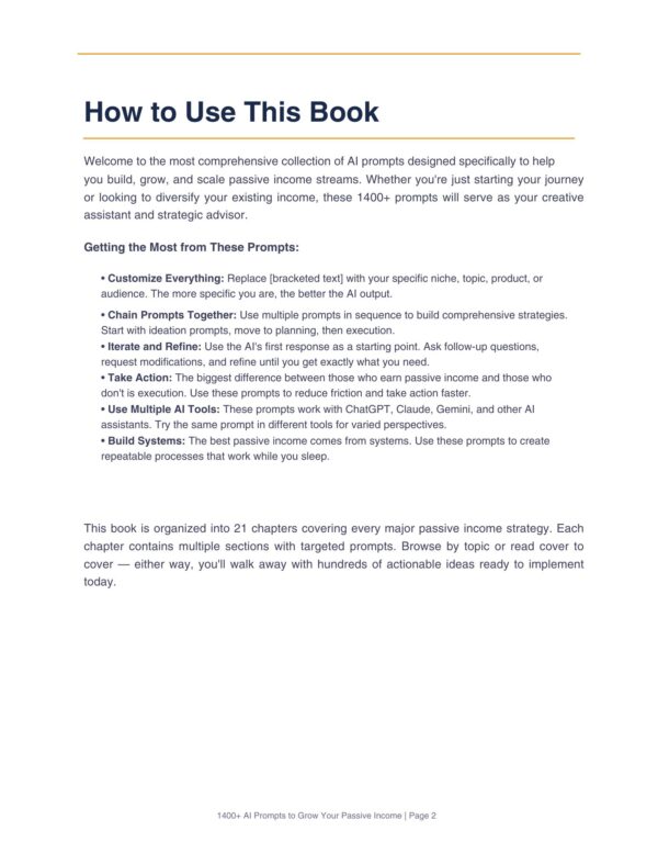3 1400+ AI Prompts to Grow Your Passive Income