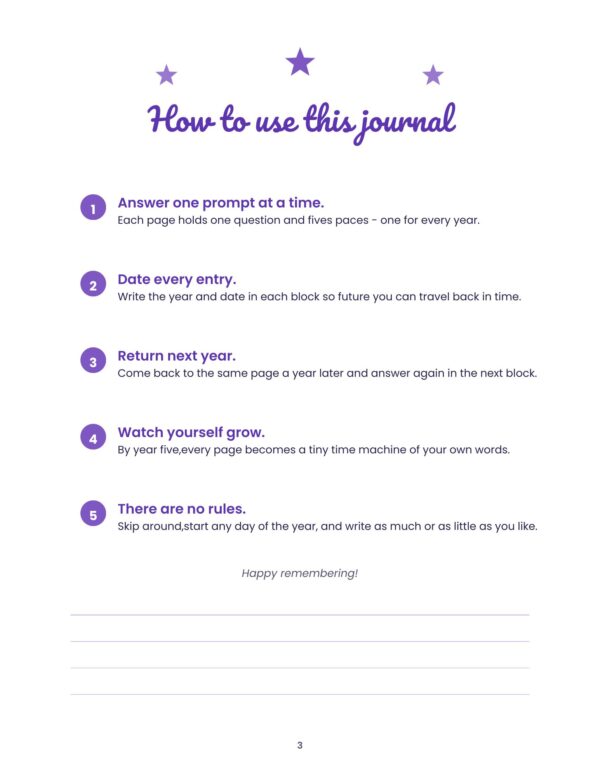 3 5 Year Memory Journal