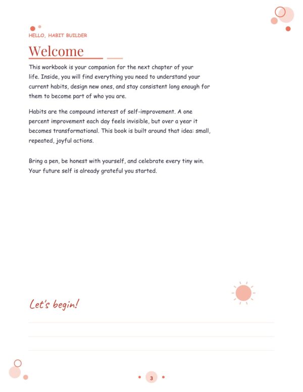 3 Habit Building Workbook