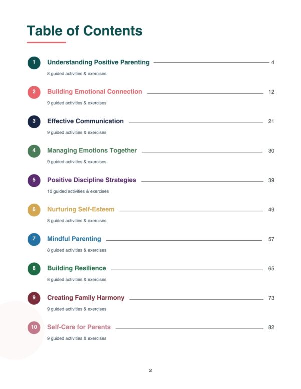 3 Positive Parenting Workbook
