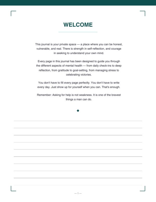 3 Men Mental Health Journal