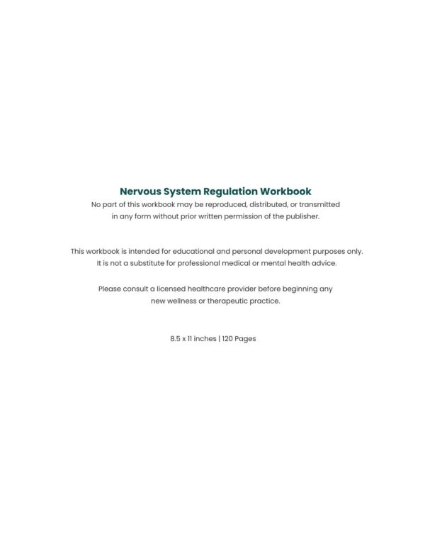 Nervous System Regulation Workbook