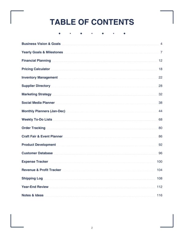 2027 Craft Business Planner