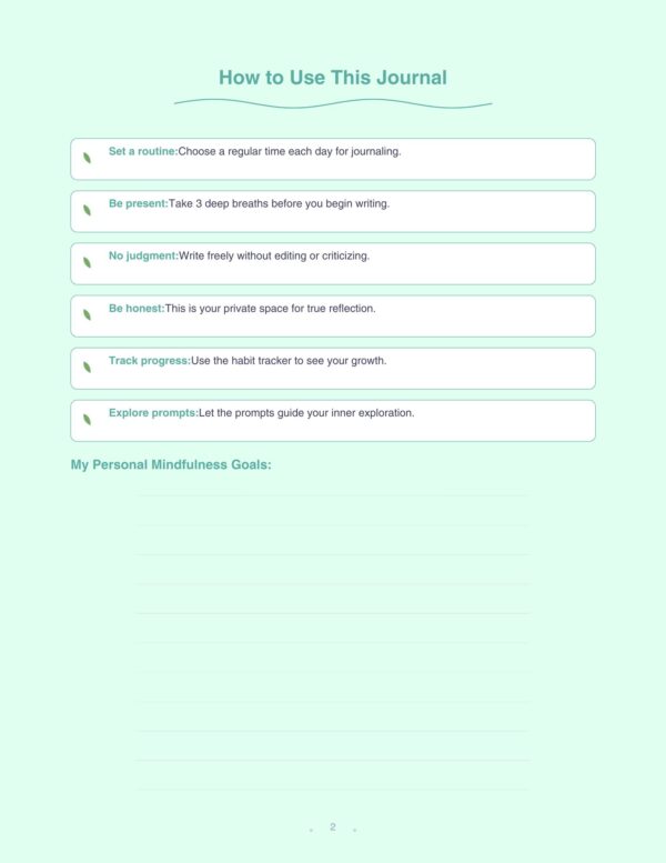 3 Mindfulness Meditation Journal