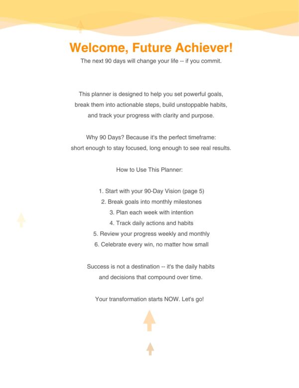 90 Day Success Planner