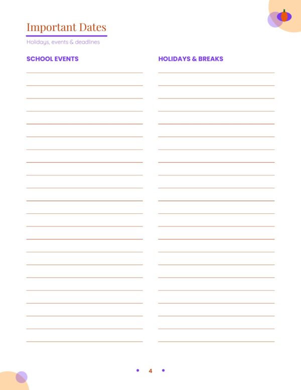 4 Teacher Planner