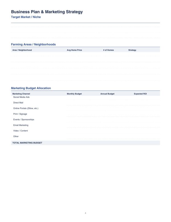 4 Real Estate Agent Planner