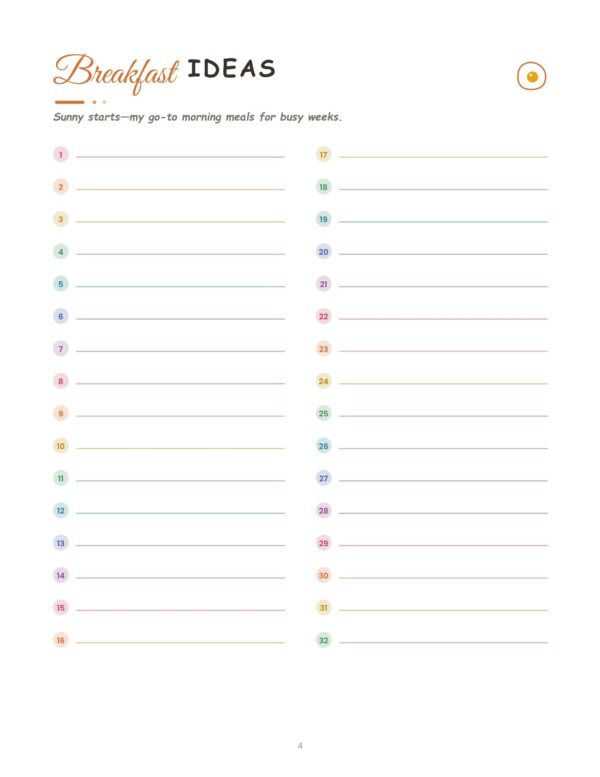 4 New Meal Planner