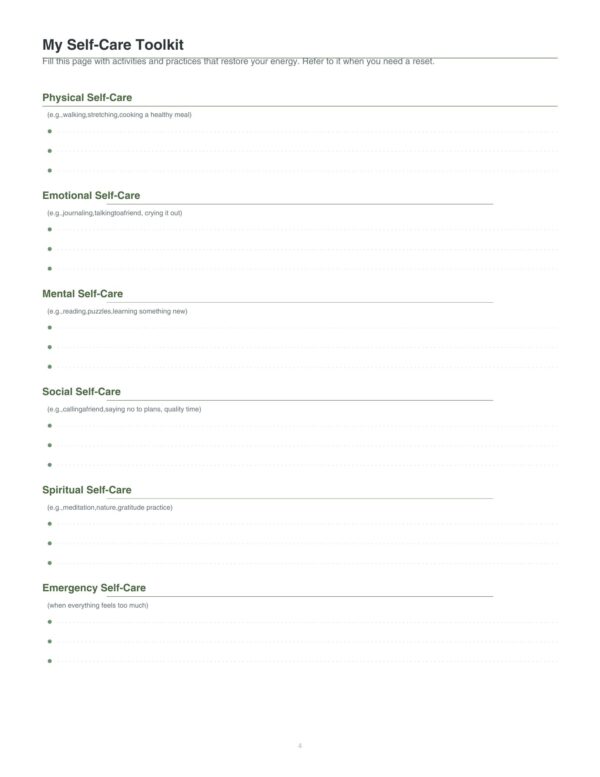 4 Mental Reset Journal