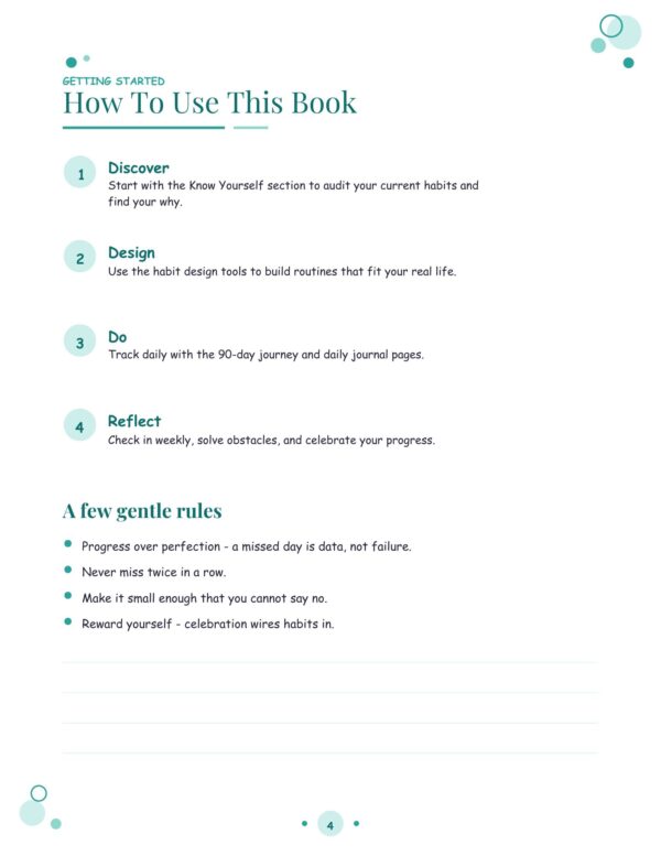 4 Habit Building Workbook