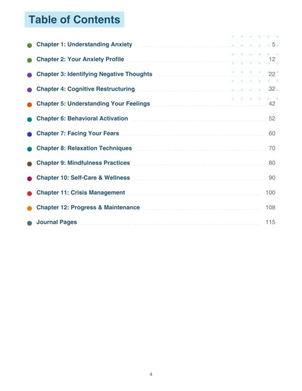 4 CBT Workbook for Anxiety