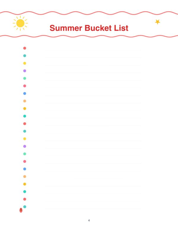 4 Summer Planner