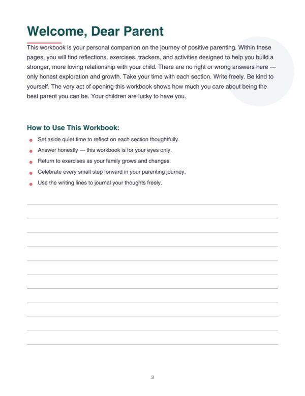 4 Positive Parenting Workbook