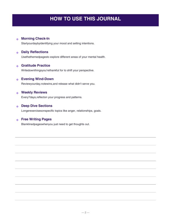 4 Men Mental Health Journal