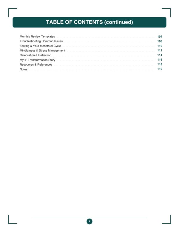 4 Intermittent Fasting Workbook for Women