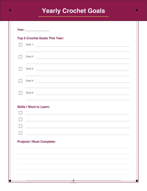 4 Crochet Planner