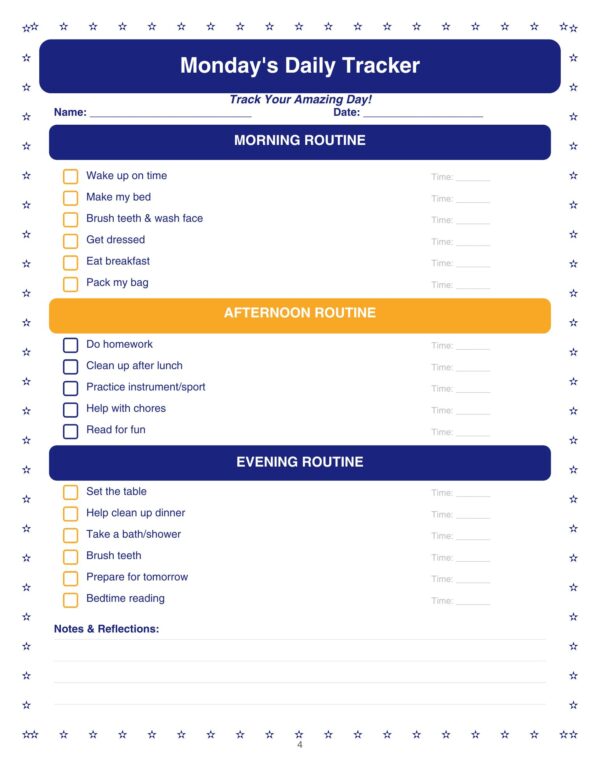 4 Kids Chore Chart