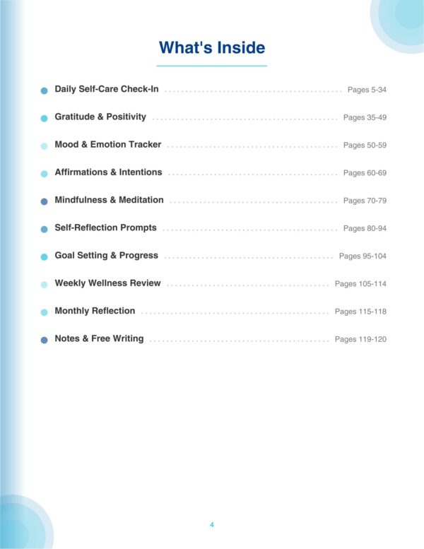 4 Guided Self Care Journal