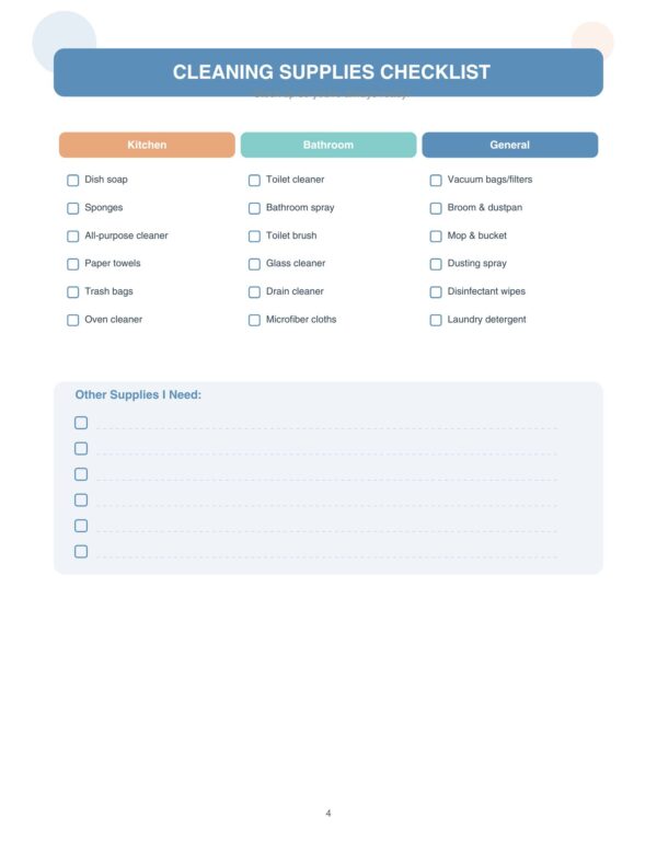 ADHD Cleaning Planner for Adults