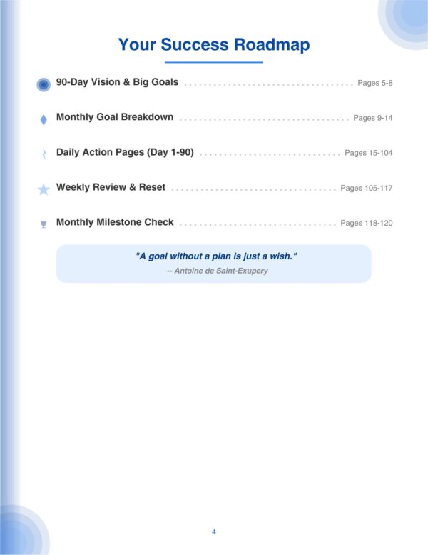 90 Day Success Planner