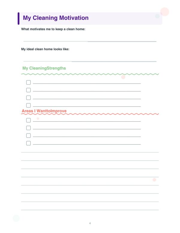 4 Deep Cleaning Planner