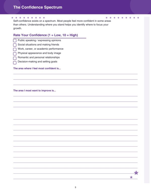 5 Self Confidence Workbook