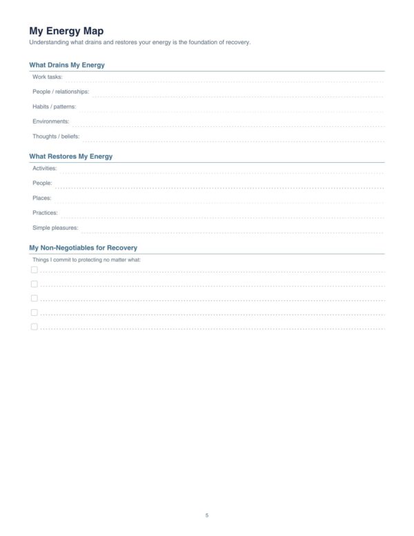 5 Burnout Recovery Journal