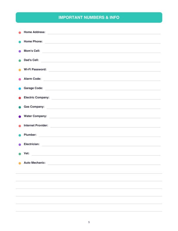 Mom's Family Organizer Planner