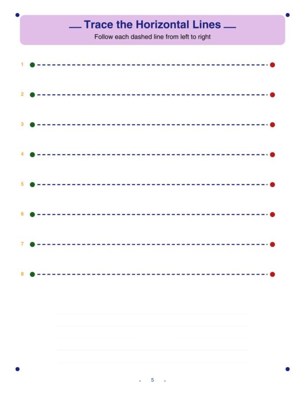 5 Preschool Line Shape Tracing Worksheet