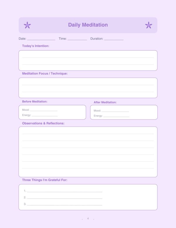 5 Mindfulness Meditation Journal