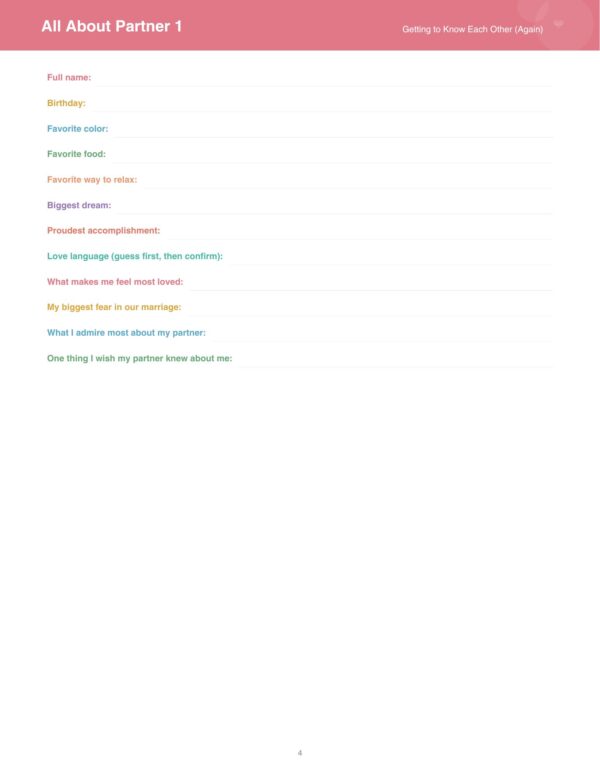 5 marriage workbook for couples