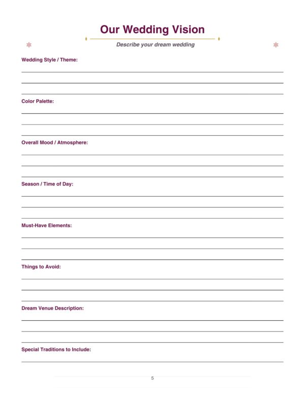 5 Wedding planner