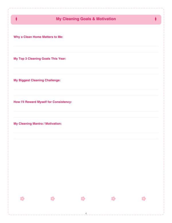 Home Cleaning Schedule Planner