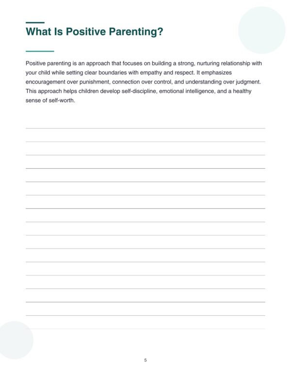 6 Positive Parenting Workbook