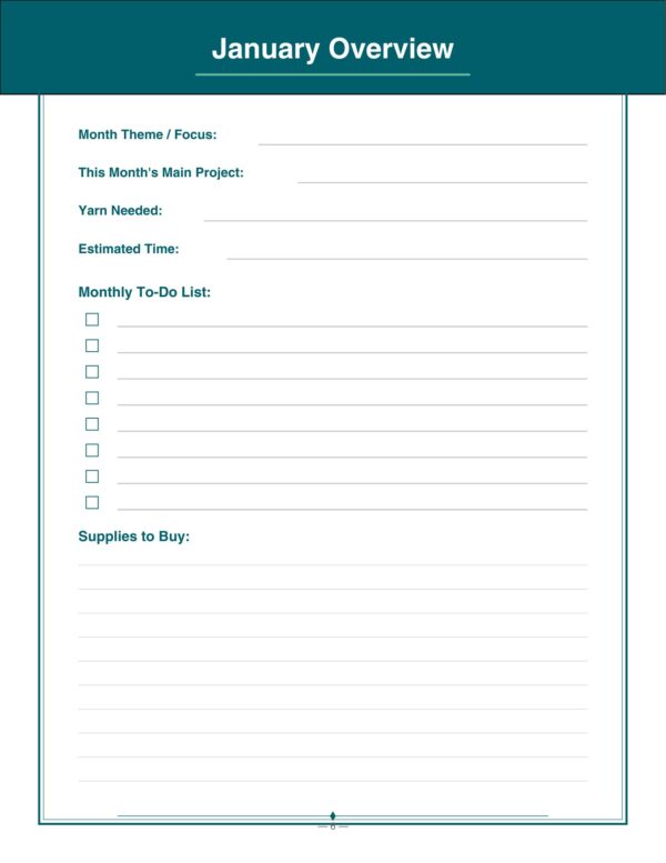 6 Crochet Planner