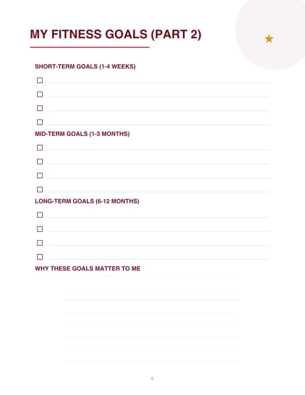 6 Workout Journal