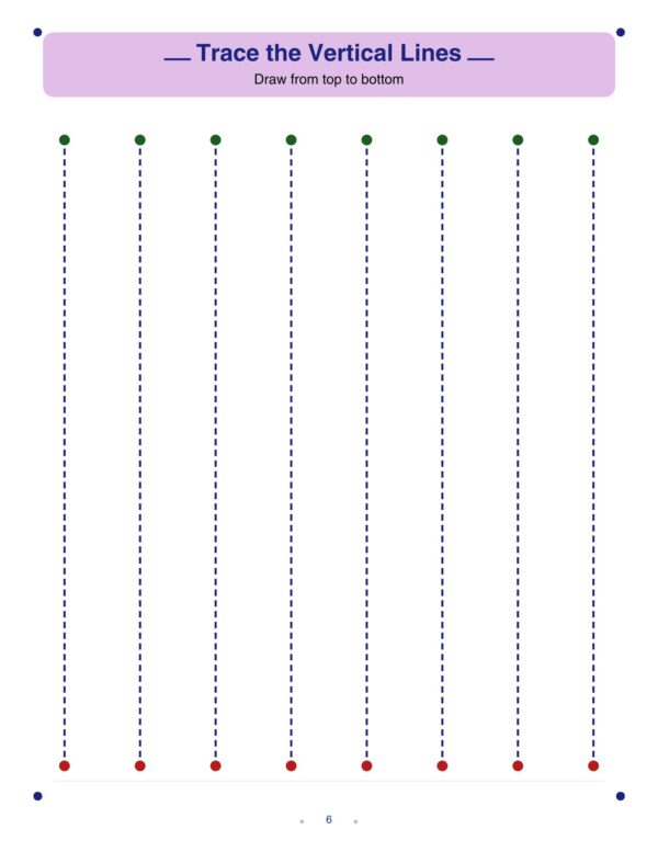 6 Preschool Line Shape Tracing Worksheet
