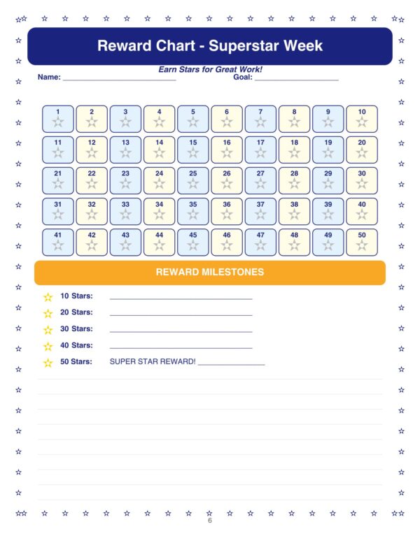 6 Kids Chore Chart