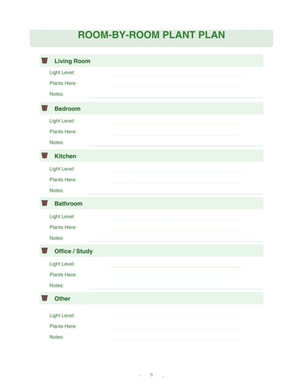 Home Plant Care Planner