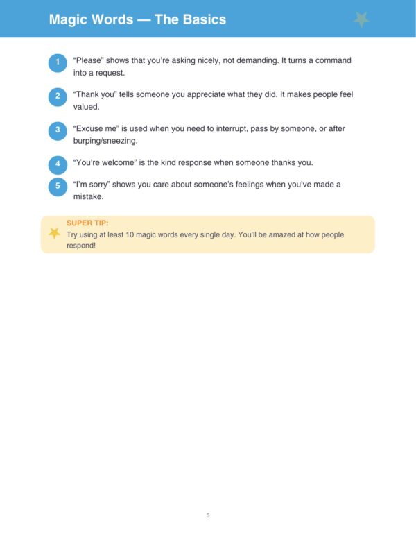 6 Manners Workbook