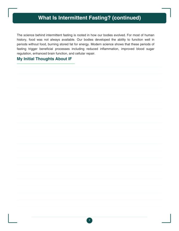 7 Intermittent Fasting Workbook for Women