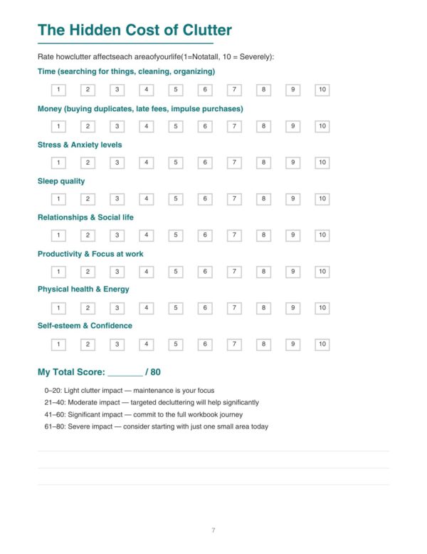 7 Declutter Workbook