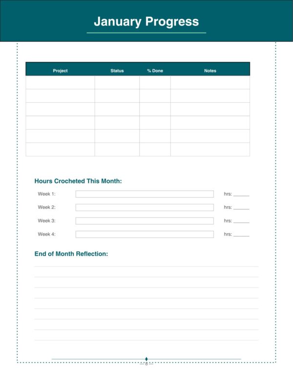 8 Crochet Planner