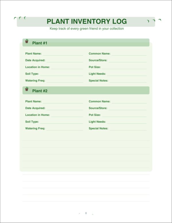 Home Plant Care Planner