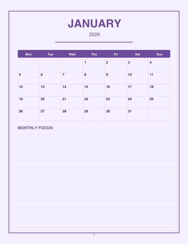 8 Planner 2026-2027