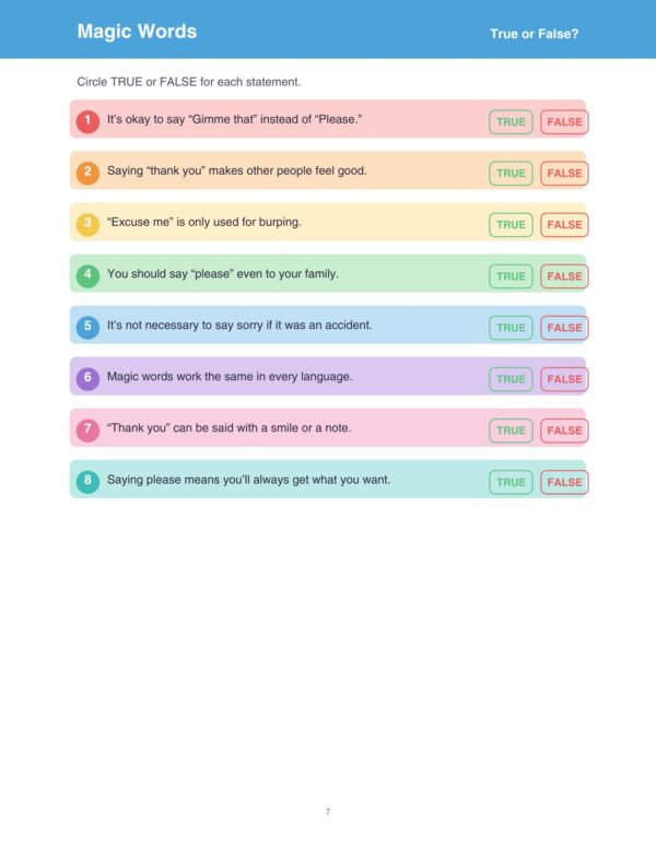 8 Manners Workbook