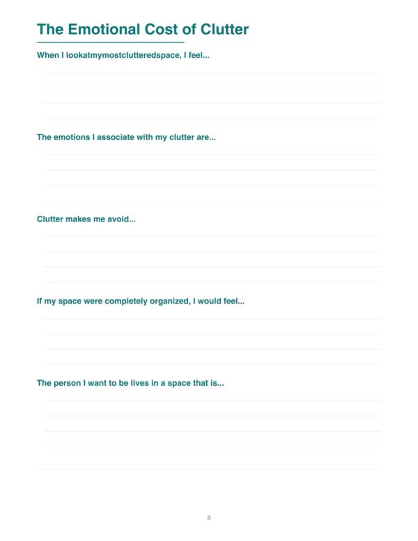 8 Declutter Workbook