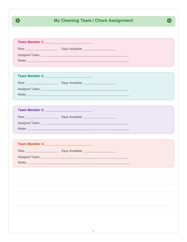 Home Cleaning Schedule Planner